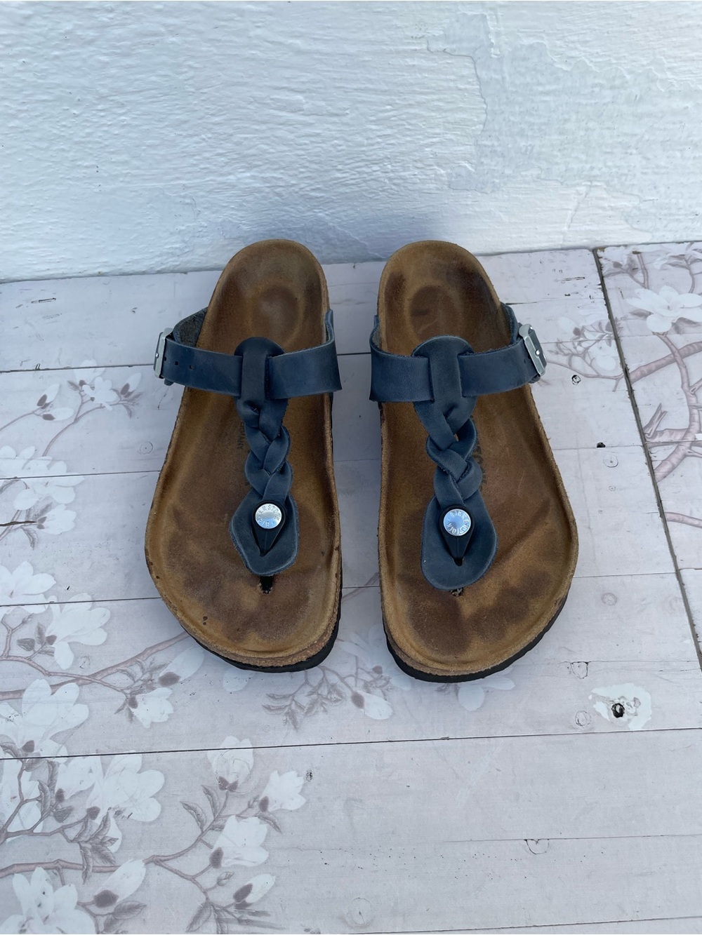 Birkenstock Braided Thong Sandals – Navy